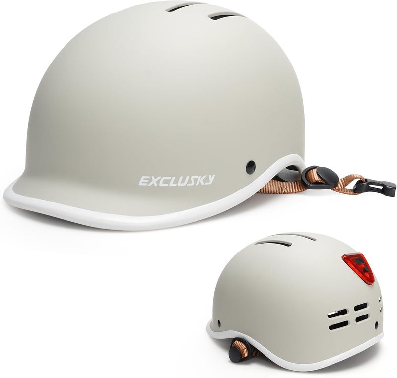 EXCLUSKY Bike Helmet for Adults,Adjustable Cycling Helmet for Men & Women Safety Certified Bicycle Helmet for Commuting, Road Biking, Skating with USB Rechargeable Rear Light - Image 1
